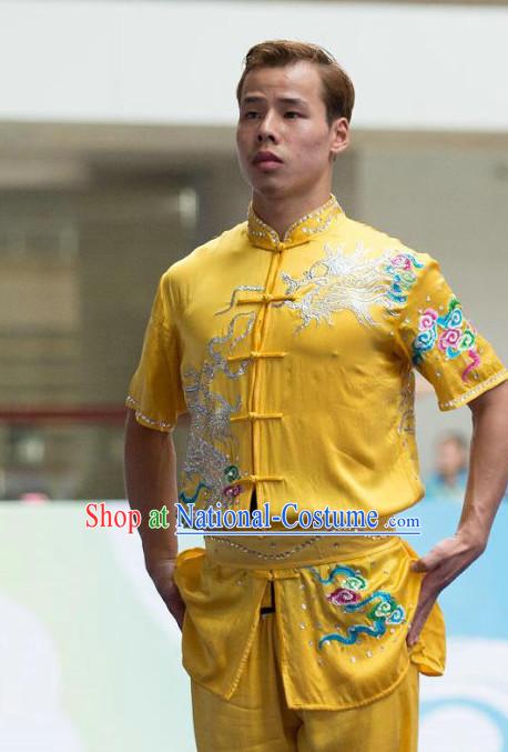 Top Wushu Long Fist Competition Suits Changquan Tourament Qigong Kung Fu Training Clothes Shaolin Outfit Martial Arts Uniform for Men Women Girls Boys Kids Adults