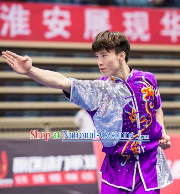 Top Wushu Long Fist Competition Suits Changquan Tourament Qigong Kung Fu Training Clothes Shaolin Outfit Martial Arts Uniform for Men Women Girls Boys Kids Adults