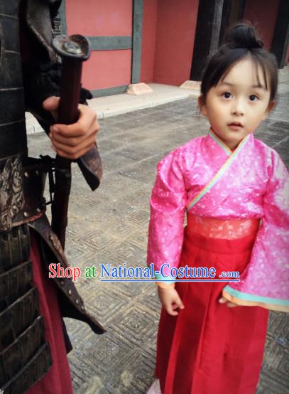 Chinese Costume Ancient China Dress Classic Garment Suits Han Dynasty Clothes Clothing Complete Set for Kids