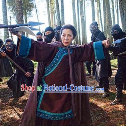 Crouching Tiger Hidden Dragon Traditional Minguo Style Kung Fu Master Jacket and Pants Complete Set for Women