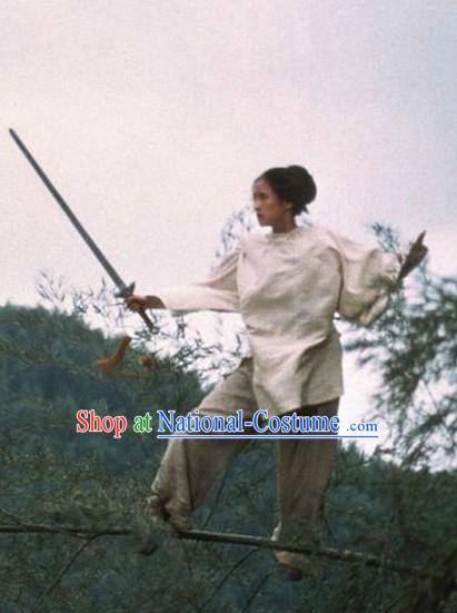 Crouching Tiger Hidden Dragon Traditional Minguo Style Kung Fu Master Jacket and Pants Complete Set for Women