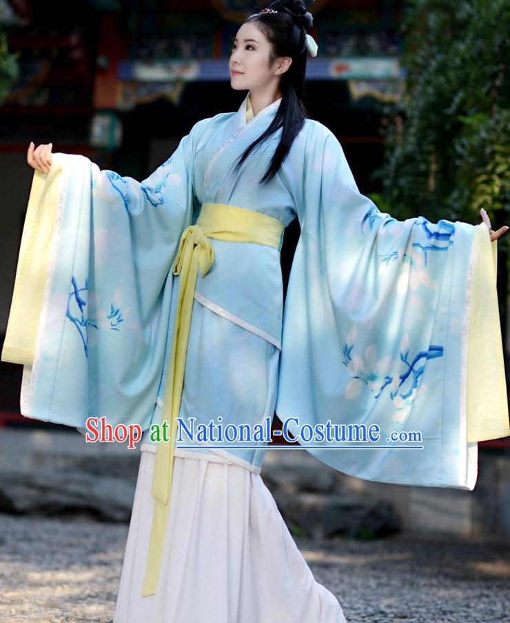 Han Dynasty Ancient Chinese Hanfu Garment Complete Set for Women and Girls