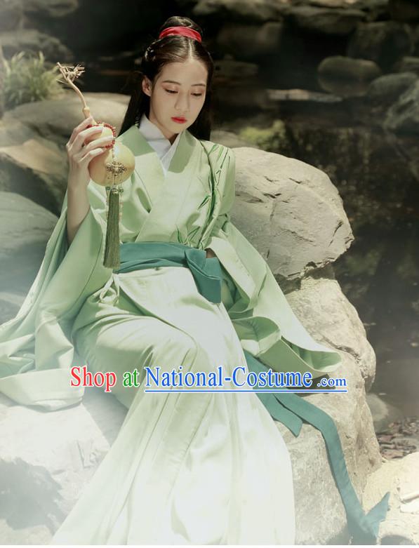 Han Dynasty Ancient Chinese Hanfu Garment Complete Set for Women and Girls