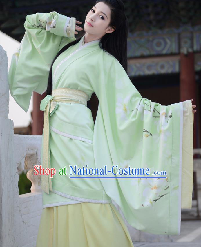 Han Dynasty Ancient Chinese Hanfu Garment Complete Set for Women and Girls