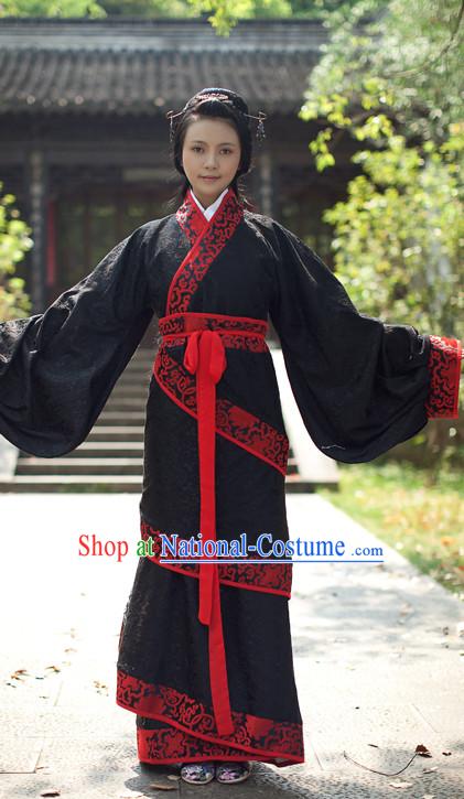 Chinese Classic Dance Costume Ancient Chinese Costumes Japanese Korean Asian Fashion Han Dynasty Princess Han Fu Suits Outfits Garment Dress Clothes and Hair Jewelry for Women