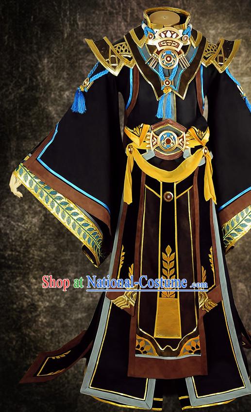 Chinese Emperor Costume Ancient Chinese Costumes Japanese Korean Asian Fashion Cosplay Suits Outfits Garment Dress Clothes and Hair Jewelry for Women