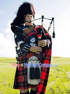 Scoltland Traditional Suits Uniform Dance Costume Traditional Garment Classic Clothing and Hat Complete Set for Men