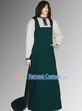 Traditional British National Costume Medieval Costume Renaissance Costumes Historic Dresses Complete Set for Women