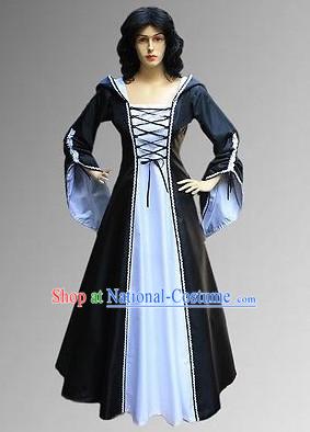 Traditional British National Costume Medieval Costume Renaissance Costumes Historic Clothes Complete Set for Women