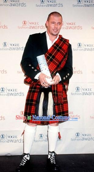 Traditional Scottish Skirt Dress British National Costumes Complete Set for Men