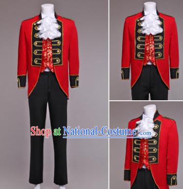 Traditional European English Palace Prince Clothing Uniform British National Costumes Complete Set for Men and Boys