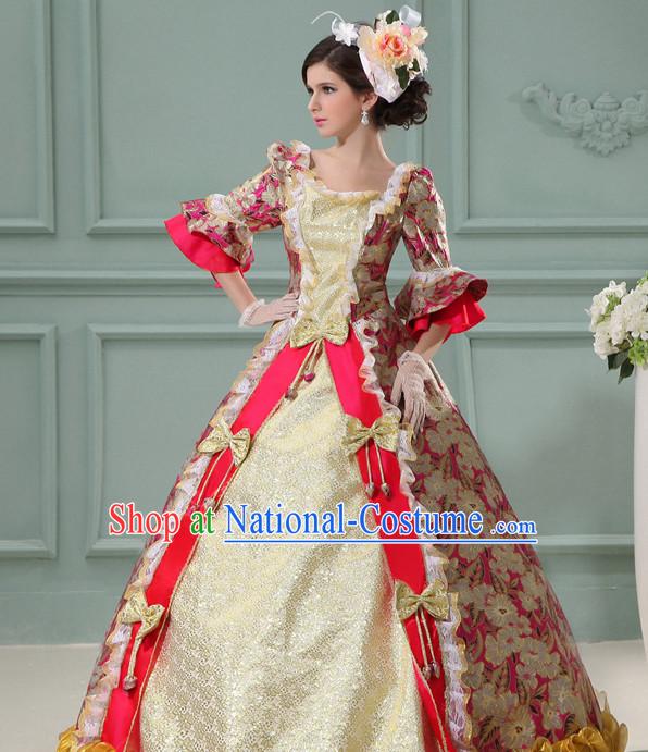 Traditional European English Royal Court Female Clothing British England s National Costumes Complete Set for Women and Girls