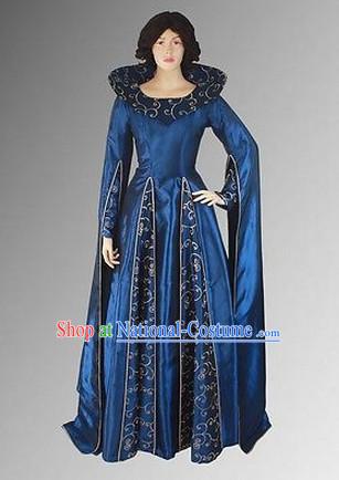 Ancient Medieval Costumes Renaissance Royal Noblewoman Costume Dresses Complete Set for Women Girls Adults Kids