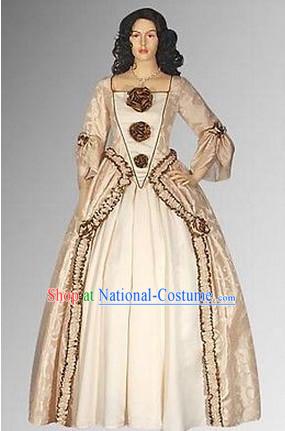 Ancient Baroque Style Garment Dresses Complete Set for Women Girls Adults Kids