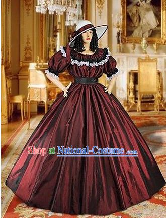 Classic Renaissance Costumes Medieval Costume Historic Queen Victoria Clothing Complete Set for Women