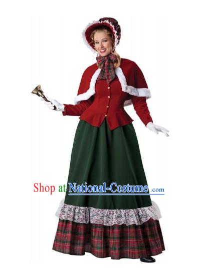 Traditional English National Costumes and Hat Complete Set for Women