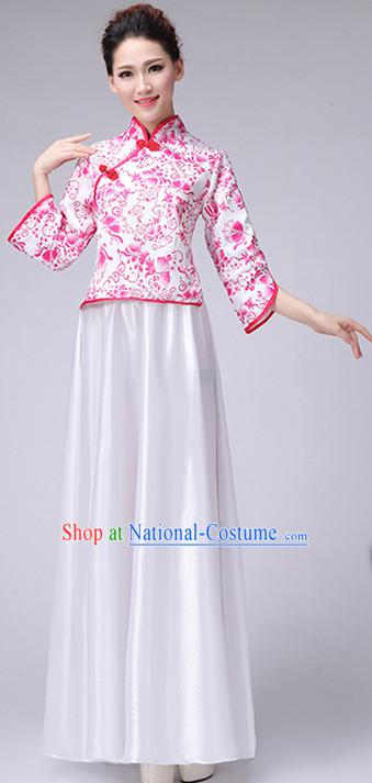 Chinese Minguo Style Musician Uniform Singing Choir Outfits Dancing Costume Stage Opening Dance Costume Parade Dancewear Complete Set