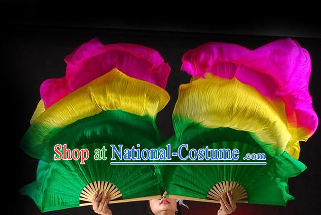 1.5 Meters Long Color Change Chinese Dance Belly Dance Hand Fans Hand Fan Japanese Wedding Fans Oriental Fan