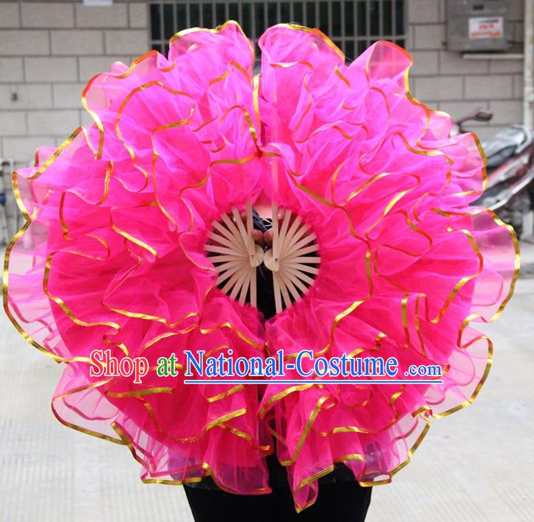 Dark Pink Chinese Korean Dancing Fan Dance Gauze Fans Belly Dance Hand Fans Hand Fan Japanese Wedding Fans Oriental Fan