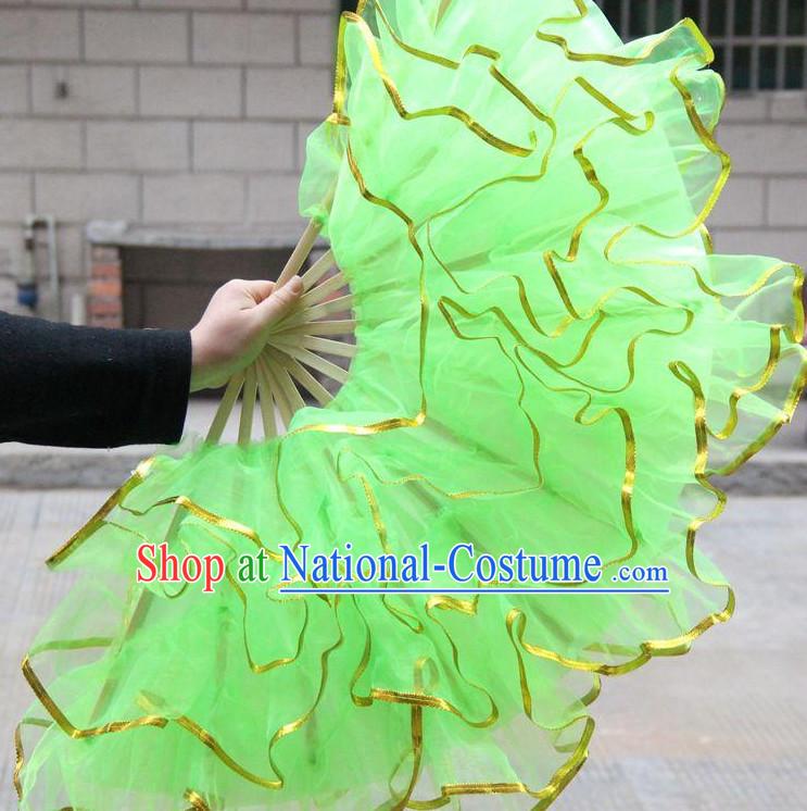 Light Green Chinese Korean Dancing Fan Dance Gauze Fans Belly Dance Hand Fans Hand Fan Japanese Wedding Fans Oriental Fan