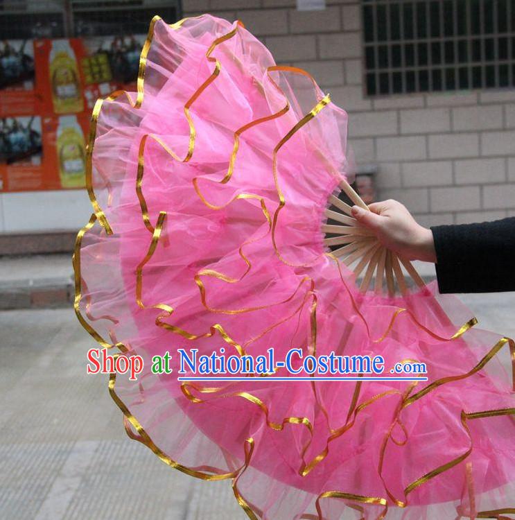 Light Pink Chinese Korean Dancing Fan Dance Gauze Fans Belly Dance Hand Fans Hand Fan Japanese Wedding Fans Oriental Fan