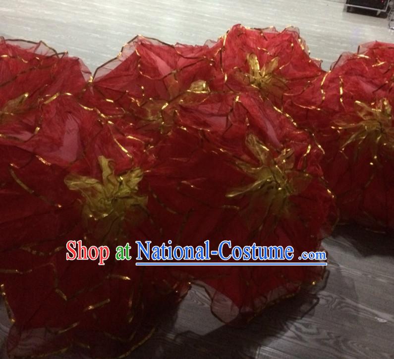 Red Traditional Peony Flower Dance Umbrella Dancing Umbrellas