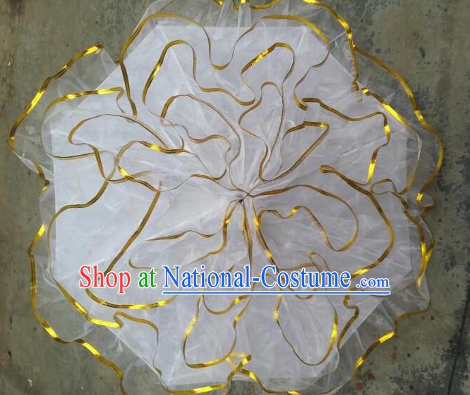 White Traditional Peony Flower Dance Umbrella Dancing Umbrellas