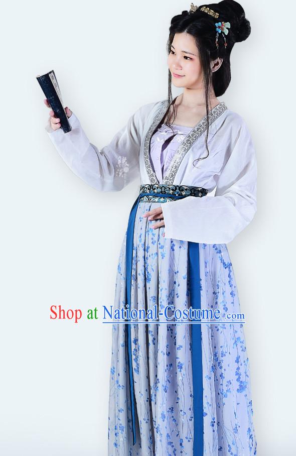 Chinese Classical Han Dynasty Clothing and Hair Jewelry Complete Set for Women