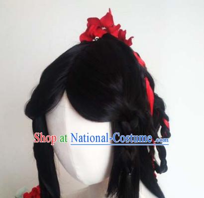 Ancient Chinese Fair Wigs Toupee Wigs Human Hair Wig Hair Extensions Sisters Weave Cosplay Wigs Lace Hair Pieces for Women