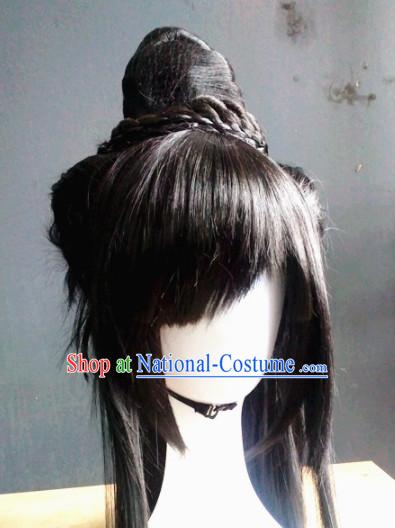 Ancient Chinese Swordsman Wigs Toupee Wigs Human Hair Wig Hair Extensions Sisters Weave Cosplay Wigs Lace Hair Pieces for Men