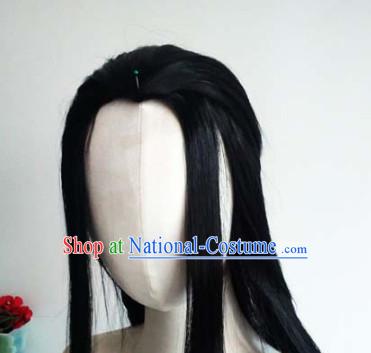 Ancient Chinese Men Wigs Toupee Wigs Human Hair Wig Hair Extensions Sisters Weave Cosplay Wigs Lace