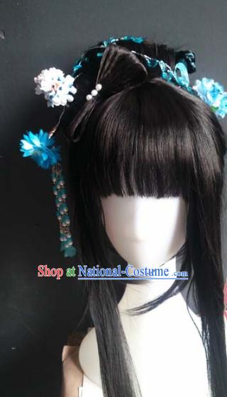 Ancient Chinese Fairy Queen Wigs Toupee Wigs Human Hair Wig Hair Extensions Sisters Weave Cosplay Wigs Lace