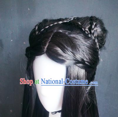 Ancient Chinese Fairy Queen Wigs Toupee Wigs Human Hair Wig Hair Extensions Sisters Weave Cosplay Wigs Lace