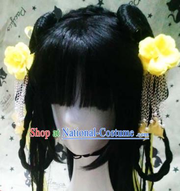 Ancient Chinese Fairy Queen Wigs Toupee Wigs Human Hair Wig Hair Extensions Sisters Weave Cosplay Wigs Lace