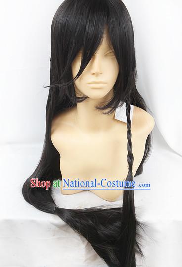 Ancient Asian Korean Japanese Chinese Style Male Wigs Toupee Wig  Hair Wig Hair Extensions Sisters Weave Cosplay Wigs Lace for Men