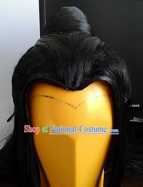 Ancient Asian Korean Japanese Chinese Style Male Wigs Toupee Wig Hair Extensions Sisters Weave Cosplay Wigs Lace for Men