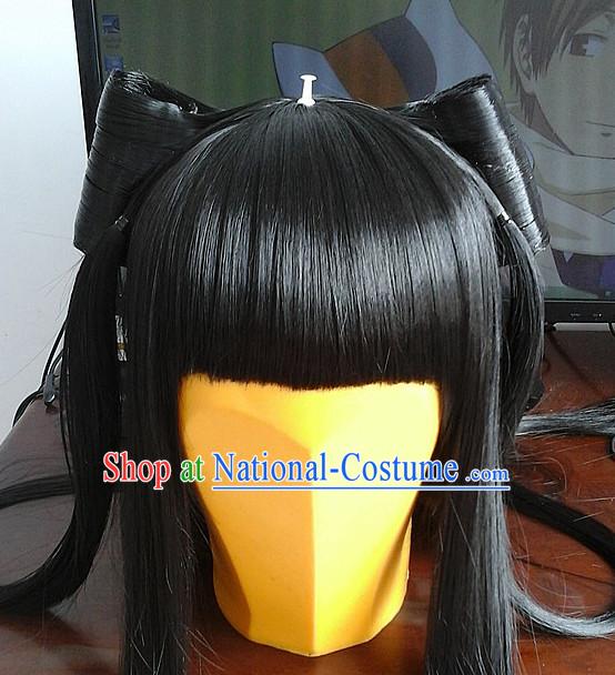 Ancient Asian Korean Japanese Chinese Style Female Wigs Toupee Wig Hair Extensions Sisters Weave Cosplay Wigs Lace for Women