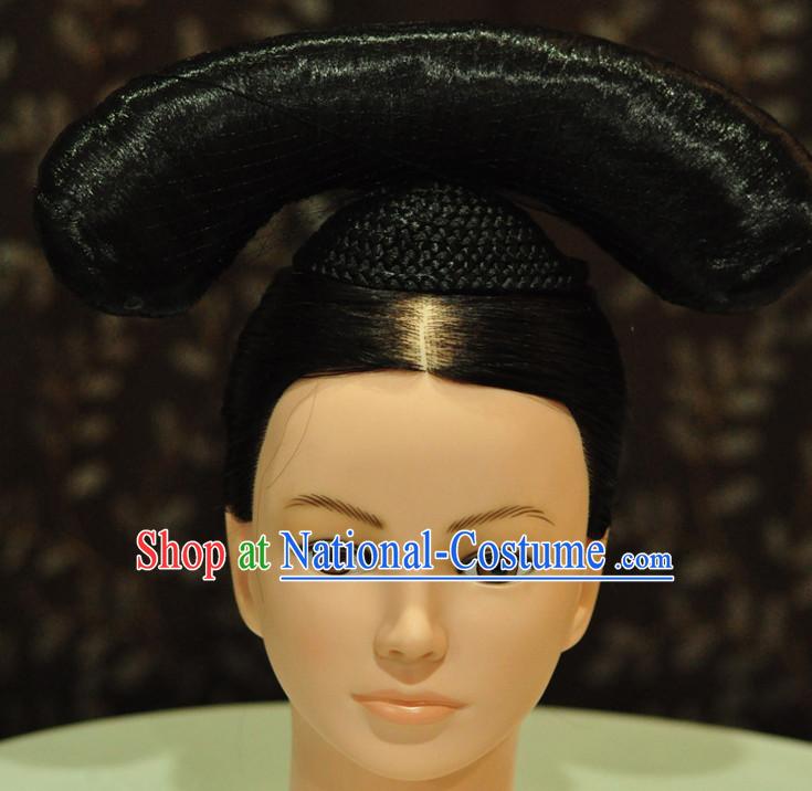 Ancient Chinese Qing Dynasty Wigs Female Wigs Toupee Wig Hair Extensions Sisters Weave Cosplay Wigs Lace for Women