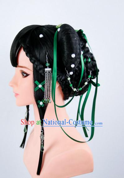 Ancient Chinese Heroine Wigs Toupee Wigs Human Hair Wigs Haircuts for Women Hair Extensions Sisters Weave Cosplay Wigs Lace Hair Pieces and Accessories for Women