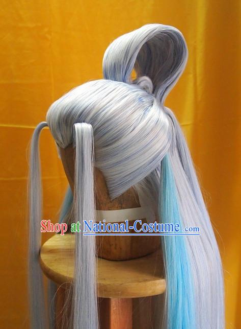 Ancient Chinese Style Full Wigs Hair Extensions Toupee Lace Front Wigs Remy Hair Sisters for Kids Men Women Hair Pieces Weave Hair Wig