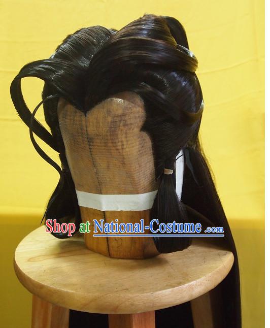 Ancient Chinese Style Full Wigs Hair Extensions Toupee Lace Front Wigs Remy Hair Sisters for Kids Men Women Hair Pieces Weave Hair Wig