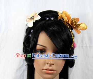 Ancient Chinese Wigs Female Wigs Toupee Wig Hair Extensions Sisters Weave Cosplay Wigs Lace and Hair Jewelry for Women