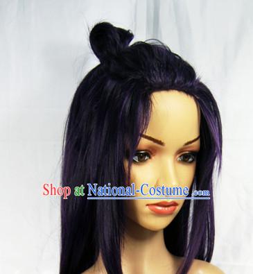 Ancient Japanese Korean Swordsman Wigs Female Wigs Toupee Wig Hair Extensions Sisters Weave Cosplay Wigs Lace and Hair Jewelry for Men