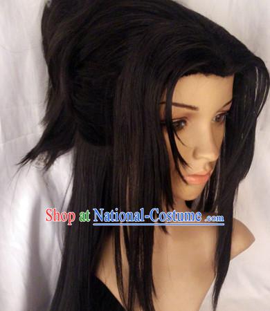 Ancient Japanese Korean Swordsman Wigs Female Wigs Toupee Wig Hair Extensions Sisters Weave Cosplay Wigs Lace and Hair Jewelry for Men