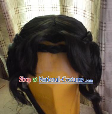 Ancient Chinese Japanese Korean Asian Long Wigs Cosplay Wig Performance Hair Extensions Real Wigs Toupee Full Lace Front Weave Pieces and Accessories for Men