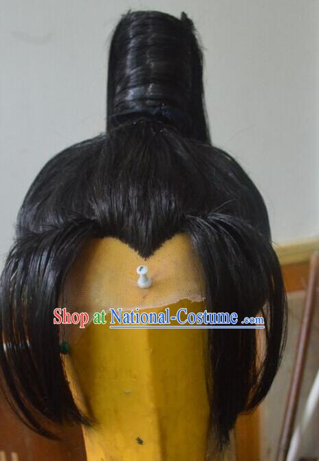 Ancient Chinese Japanese Korean Asian Old Men Long Wigs Cosplay Wig Performance Hair Extensions Real Wigs Toupee Full Lace Front Weave Pieces and Accessories for Men