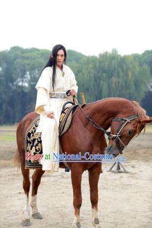 Ancient Chinese Hanfu Dress and Headwear Complete Set for Men