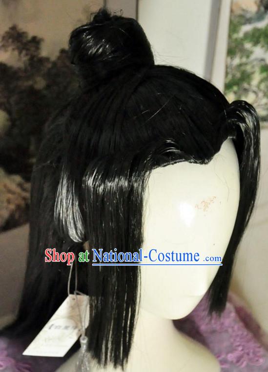 Chinese Long Wig Hair Extensions Real Wigs Toupee Full Lace Front Wigs Weave Pieces for Men