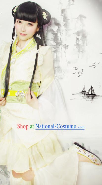 Traditional Chinese Fairy Dress Costume and Headwear Complete Set for Women