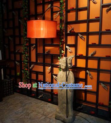 Traditional Ancient Palace Lady Holding Palace Floor Lantern